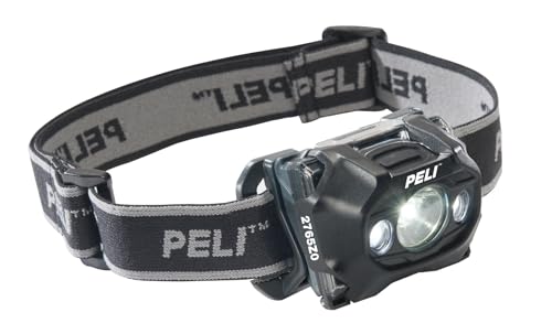Peli 2765Z0 Vielseitig Einsetzbare LED-Stirnlampe, ATEX-Zertifiziert für Zone 0, IP 54 Staub- und Spritzwassergeschützt, 141 Lumen, Farbe - Schwarz