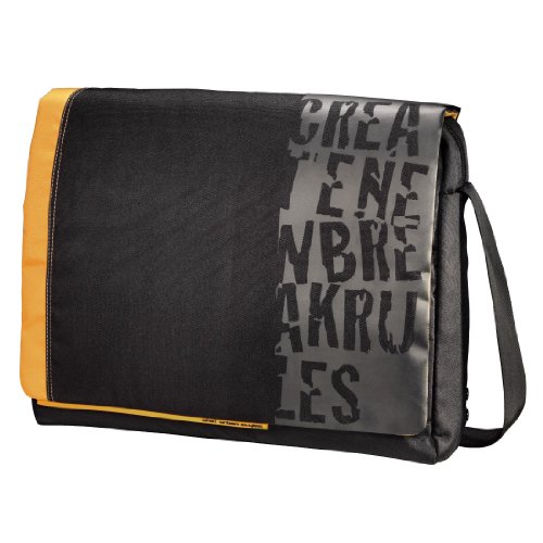 aha: Croom Messenger Tasche für Netbook 40 cm (15,6 Zoll) schwarz/orange