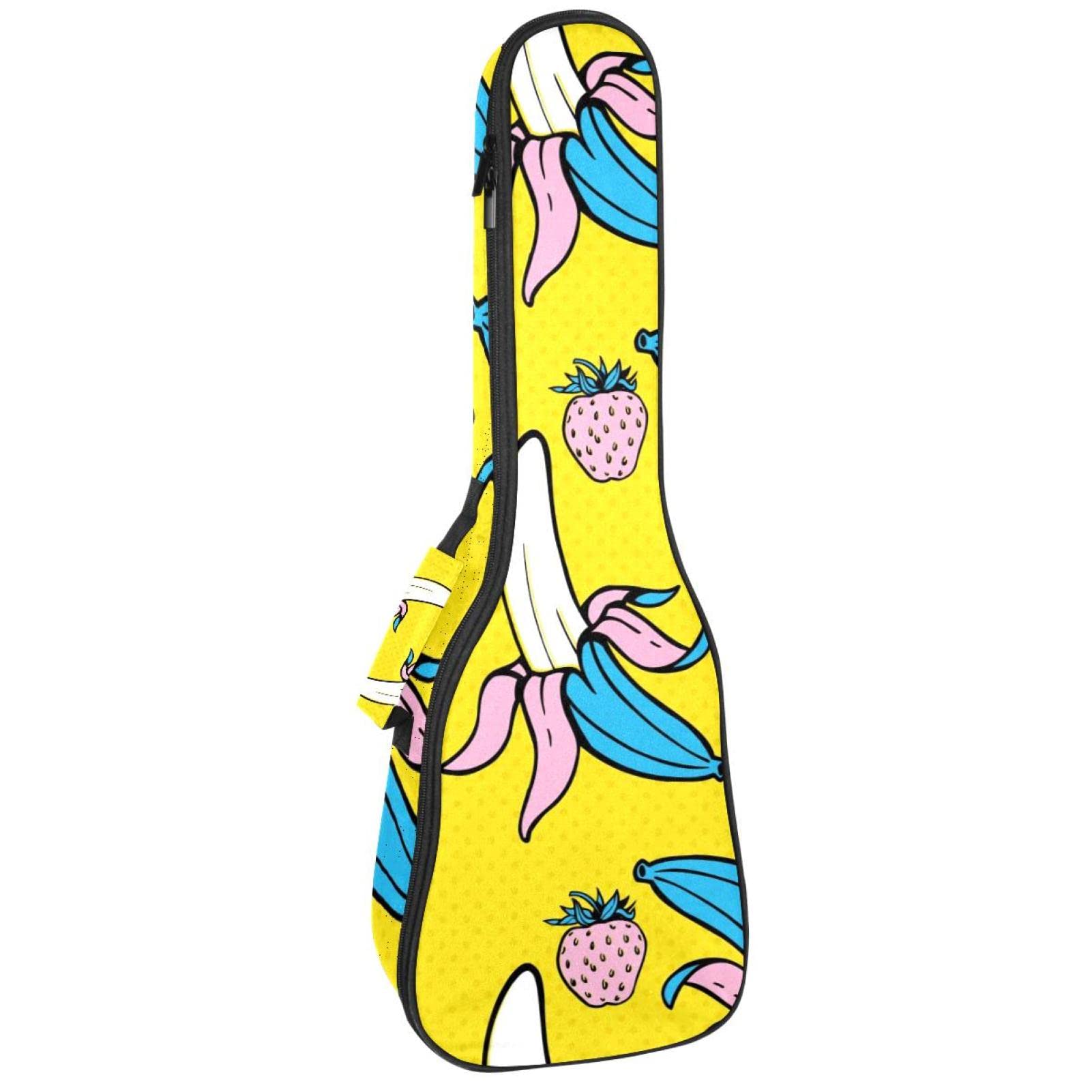 Ukulele Koffer Bananen-Erdbeere Ukulele Tasche 23 Zoll 10Mm Gepolsterte Für Sopran Tenor Konzert Ukulelen