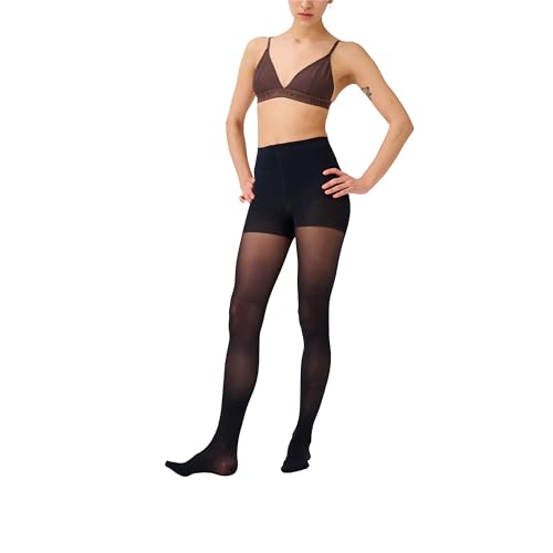 ITEM m6 - Strumpfhose für Damen mit Kompression - TRANSLUCENT 30 Conscious Control Top TIGHTS Schwarz | Feinstrumpfhose aus nachhaltigen Materialien | L1 | L