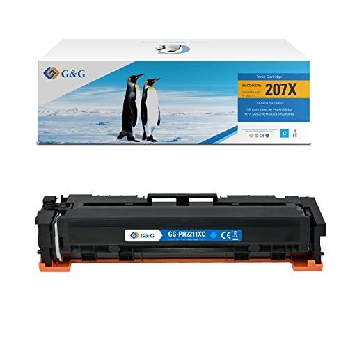 G&G 207X Toner Kompatibel mit HP 207X 207A W2211X für HP Color Laserjet Pro M255dw MFP M282nw M283cdw M283fdw(1 Cyan)