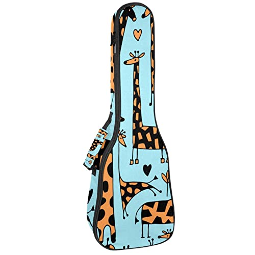 Ukulele Koffer Cartoon-Giraffen Ukulele Tasche 23 Zoll 10Mm Gepolsterte Für Sopran Tenor Konzert Ukulelen