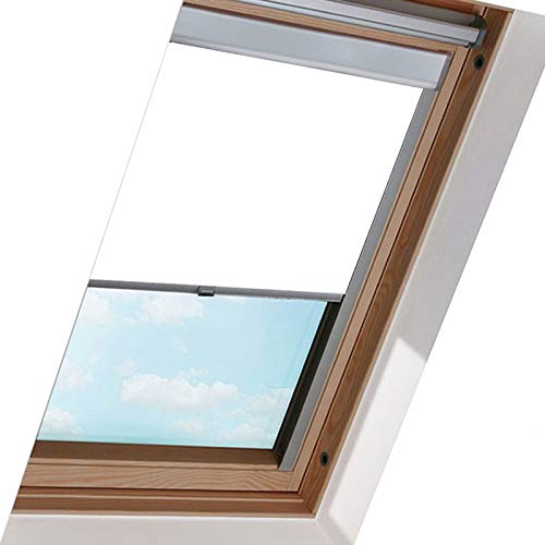 Cecaylie Verdunkelungsrollo Thermo Rollo passend für Dachfenster/Verdunkelungsrollo für Fenster F04, Weiß