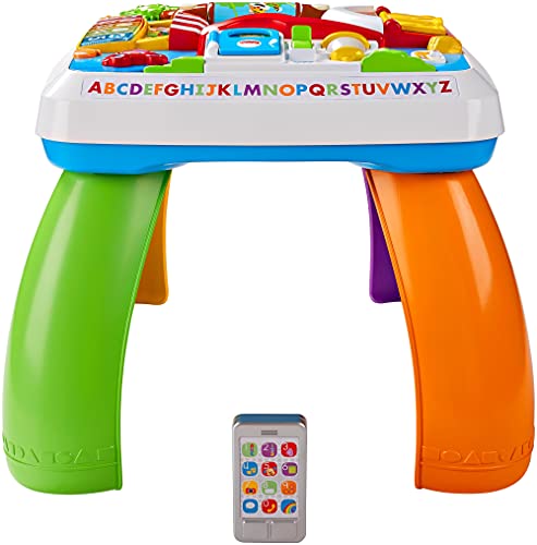 Fisher-Price HBW49 - Lernspaß Spieltisch, Lernspielzeug mit Lichtern, Sätzen und Liedern, mitwachsenden Spielstufen, Baby Spielzeug ab 6 Monaten