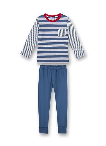 Sanetta Jungen Schlafanzug lang blau Pyjamaset, Ink Blue, 140