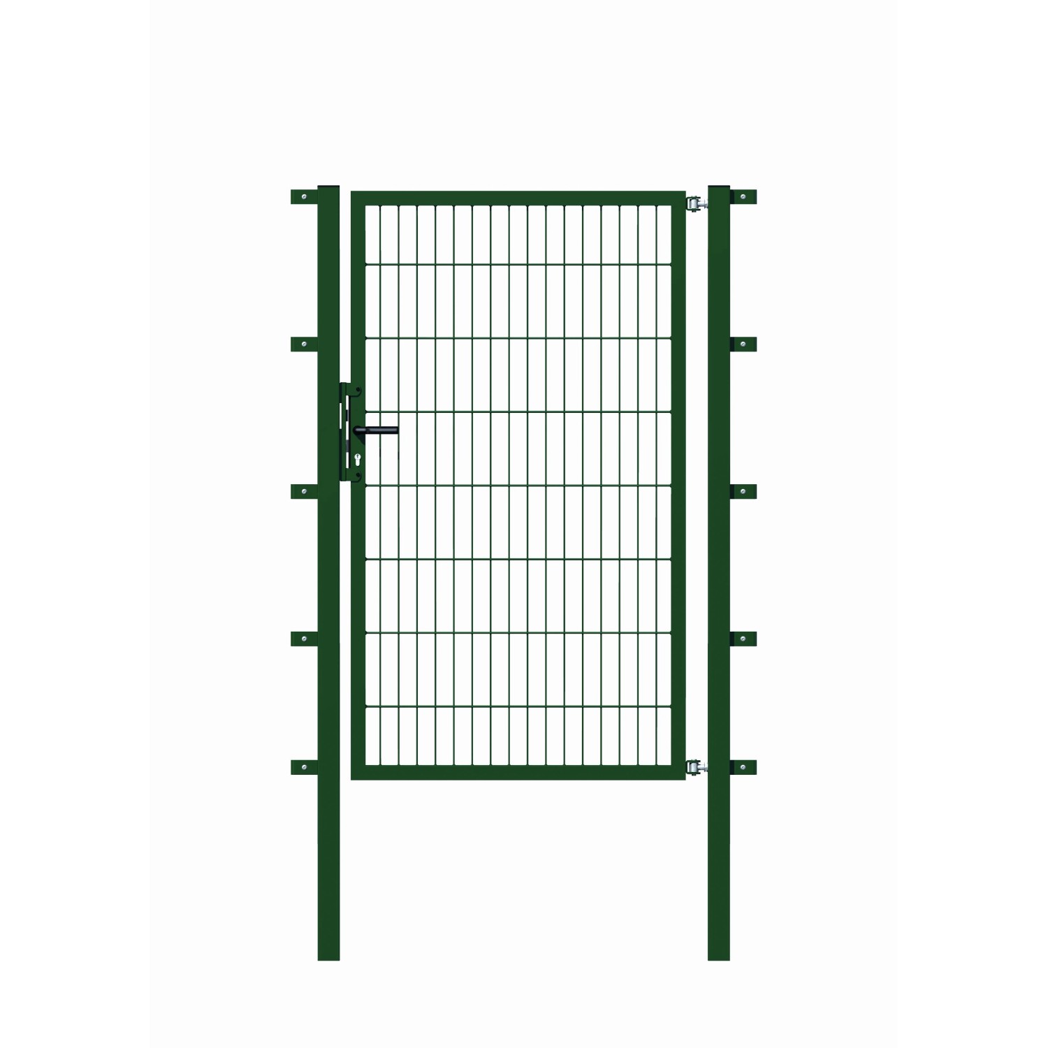 Metallzaun Einzeltor für Doppelstabmatte Grün z. Einbetonieren 120 cm x 150 cm