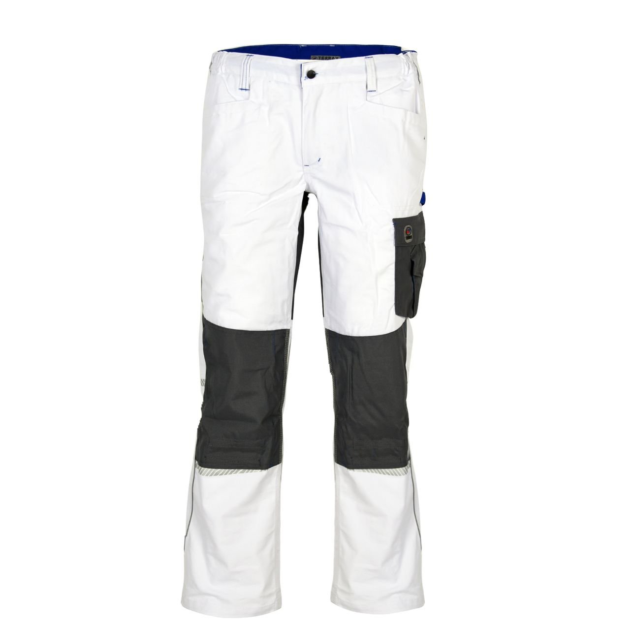 Terrax Workwear Herren Bundhose, Weiß/Royal, Größe:56, Farbe:Weiß/Royal