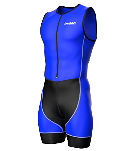 Zimco Triathlon-Anzug für Herren, Rennsport, Trisuit, Radfahren, Größe 3XL, Blau/Schwarz