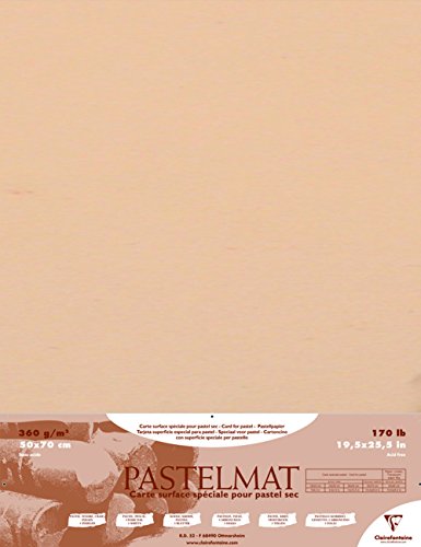 Clairefontaine 96021C Packung (mit 5 Zeichenbögen Pastelmat, 50 x 70 cm, 360 g, ideal für Trockentechniken und Pastell) maisgelb