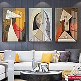 PYROJEWEL Abstraktes Grafikmuster, Kunstdruck, Picasso-Motiv, berühmte Wandkunst, Retro-Stil, Bild auf Leinwand, Heimdekoration, 20 x 30 x 3 cm, rahmenlos