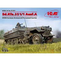 ICM 35101 Sd.Kfz.251/1 AUSF.A WWII German Armoured Personnel Carrier Modellbausatz, grau