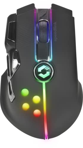 Speedlink IMPERIOR Gaming Mouse – Programmierbare Tasten – Kabellose USB Maus mit Beleuchtung, schwarz