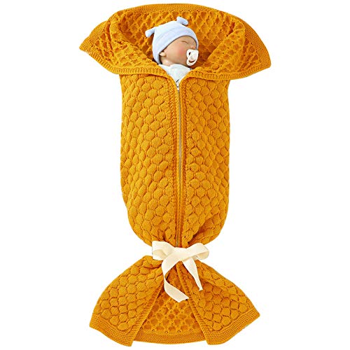 FAMKIT Baby-Schlafsack für Neugeborene, gestrickt, Decke für Kinderwagen, für Jungen und Mädchen