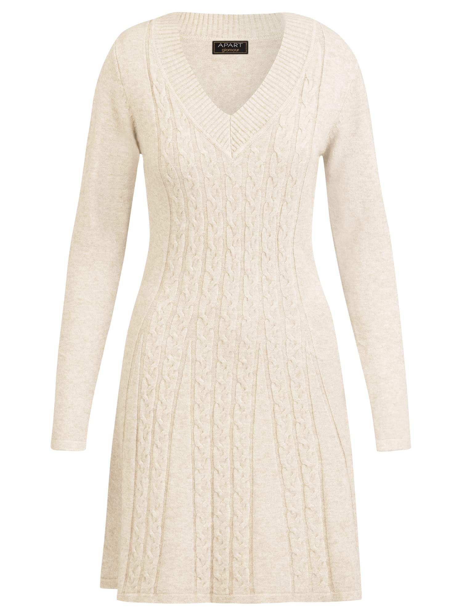 ApartFashion Damen Knitted Dress, Beige, 38 EU