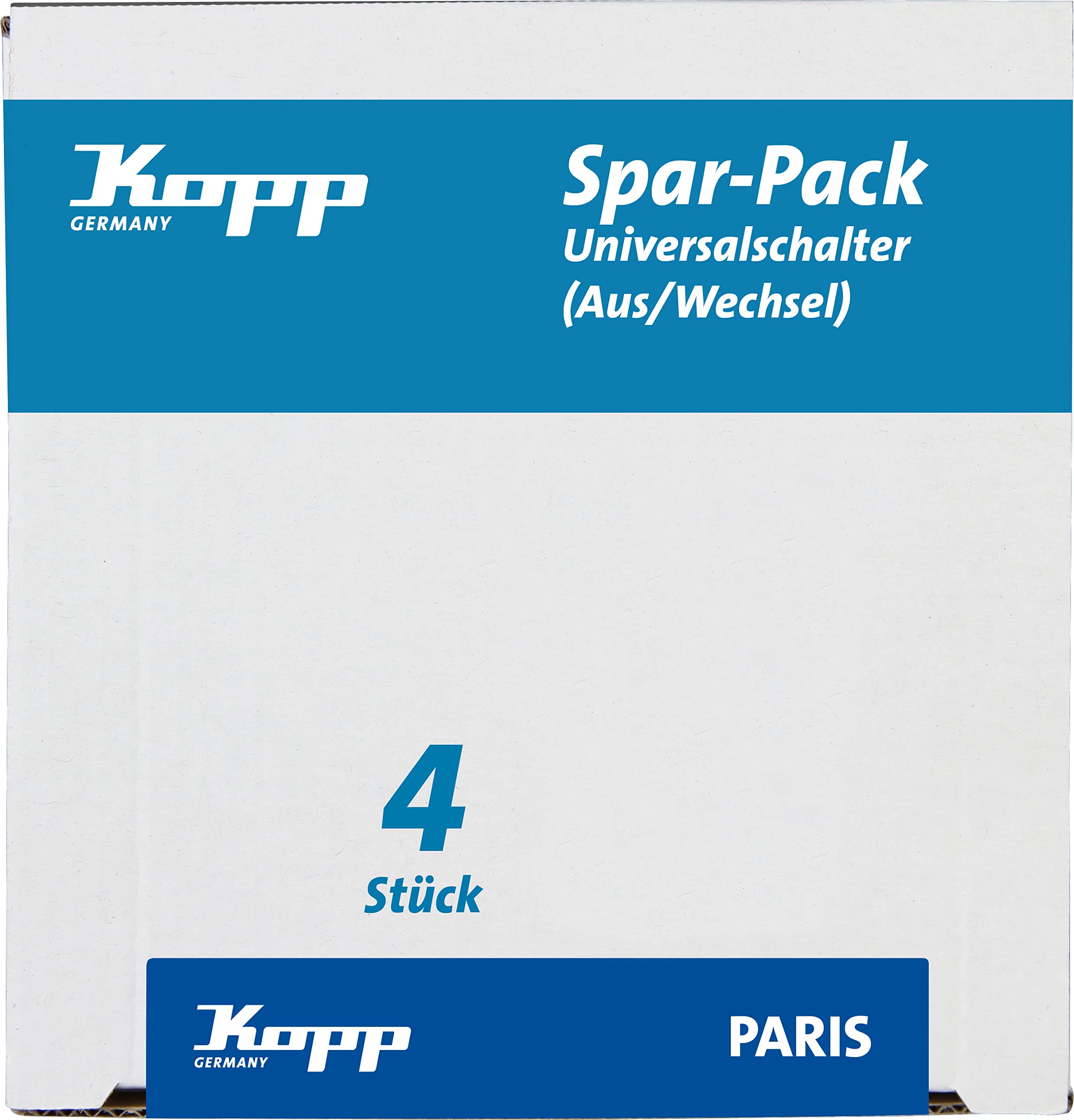 Kopp Paris Profipack, Inhalt: 4 x Universalschalter (Aus-Wechsel-Schalter), IP20, palisander-braun, 250V~, 652626010