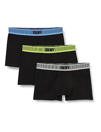 DKNY Herren Premium Boxershorts, Schwarz, S (3er Pack)
