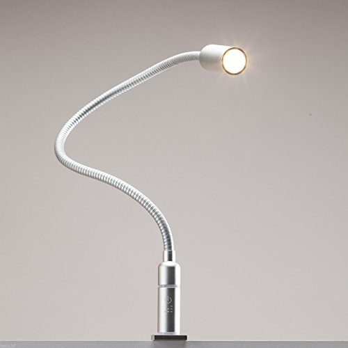 3W LED Bettleuchte dimmbar Leseleuchte Nachttischlampe Bettlampe Leselampe, Auswahl:1er Set silbergrau