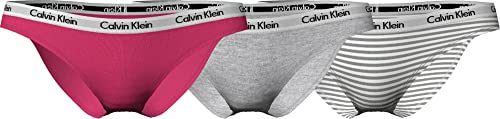 Calvin Klein Damen Thong 3Pk (Ff) Tangahöschen, PINK/Grey/Rainer Stripe_Silver, 3XL
