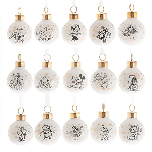Widdle Gifts Disney 8659 Mini Christbaumkugeln aus Metall, Weihnachten, 40 mm 15 Stück