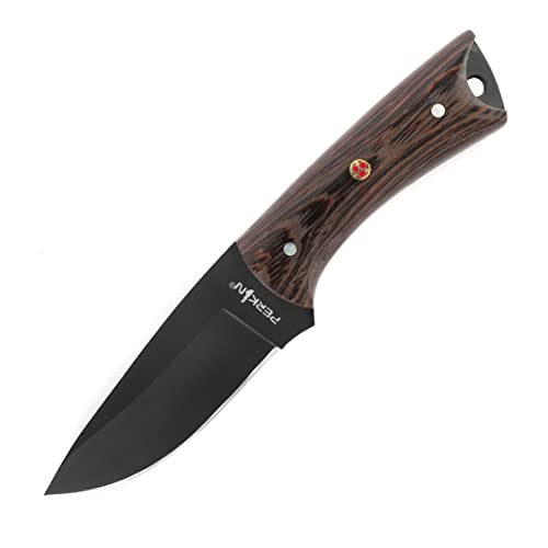 Perkin Knives Jagdmesser mit Scheide Messer Jagdmesser mit feststehender Klinge Bushcraft-Messer - WENGI25