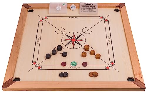 Square - Carrom 840 LUX - Carrom Board - 84 x 84 cm - Profesional Bret Spiel mit Steinen Striker
