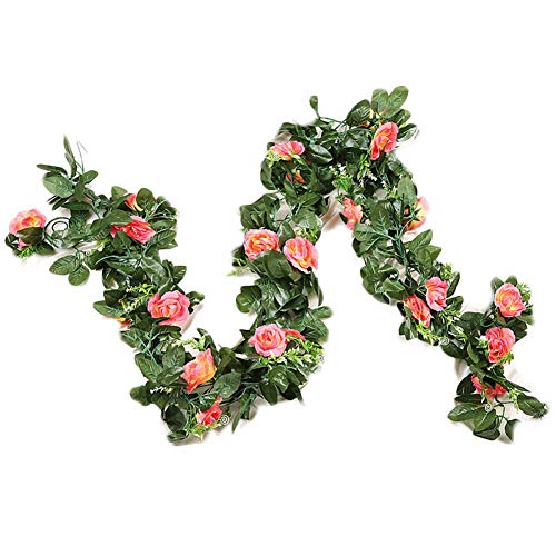 Künstliche Blatt Künstliche Blume Künstliche Rose Blume Gefälschte hängend Dekorative Artificials Garland Wedding Blumen Wanddekoration Künstliche Blumen (Color : E)