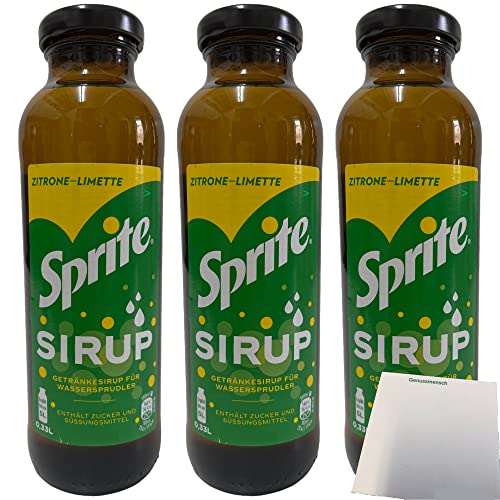 Sprite Sirup Zitrone für Wassersprudler 3er Pack (3x330ml Flasche) + usy Block
