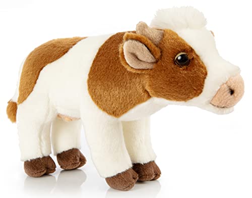Uni-Toys - Kuh weiß-braun, stehend - 27 cm (Länge) - Plüsch-Rind - Plüschtier, Kuscheltier