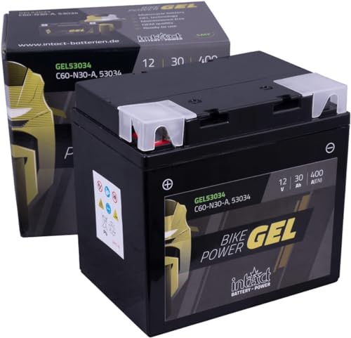 Intact Bike-Power GEL Motorradbatterie GEL53034 30Ah (DIN 53034) Y60-N30-A