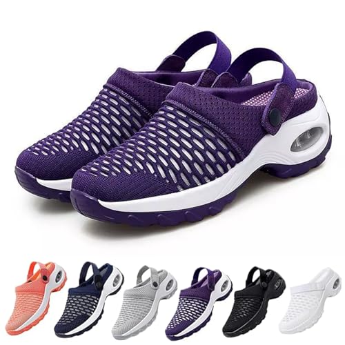 VERBANA Orthopedic Clogs for Women, Women's Orthopedic Clogs with Air Cushion Support to Reduce Back and Knee Pressure (43,Purple)