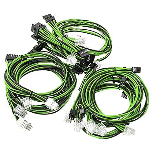 Super Flower Sleeve Cable Kit schwarz / grün