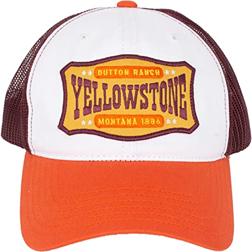 Concept One Yellowstone Dutton Ranch Baseballmütze für Herren, verstellbar, Netzstoff, mit gebogener Krempe, Mehrfarbig, Einheitsgröße