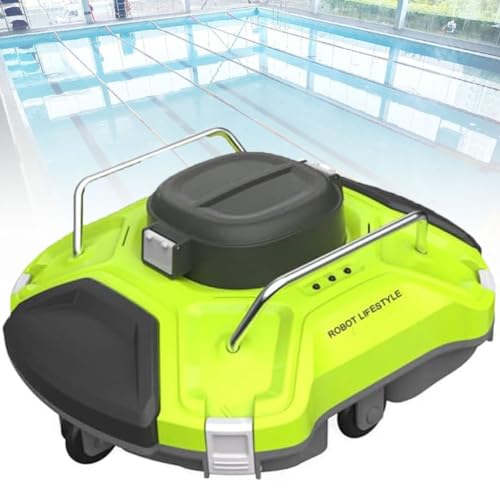 GRERTX Kabelloser Pool-Roboter-Staubsauger, vollautomatischer 30-W-Pool-Roboter, wandkletternder Unterwasserreiniger mit intelligenter Navigation und Toplader-Filter, for Pools bis zu 550 m².