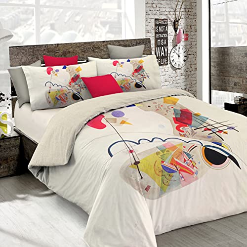 Sogni D'autore Italian Bed Linen Bettbezug, Doppelte, 100% Baumwolle, Multicolor SD65, DOPPEL