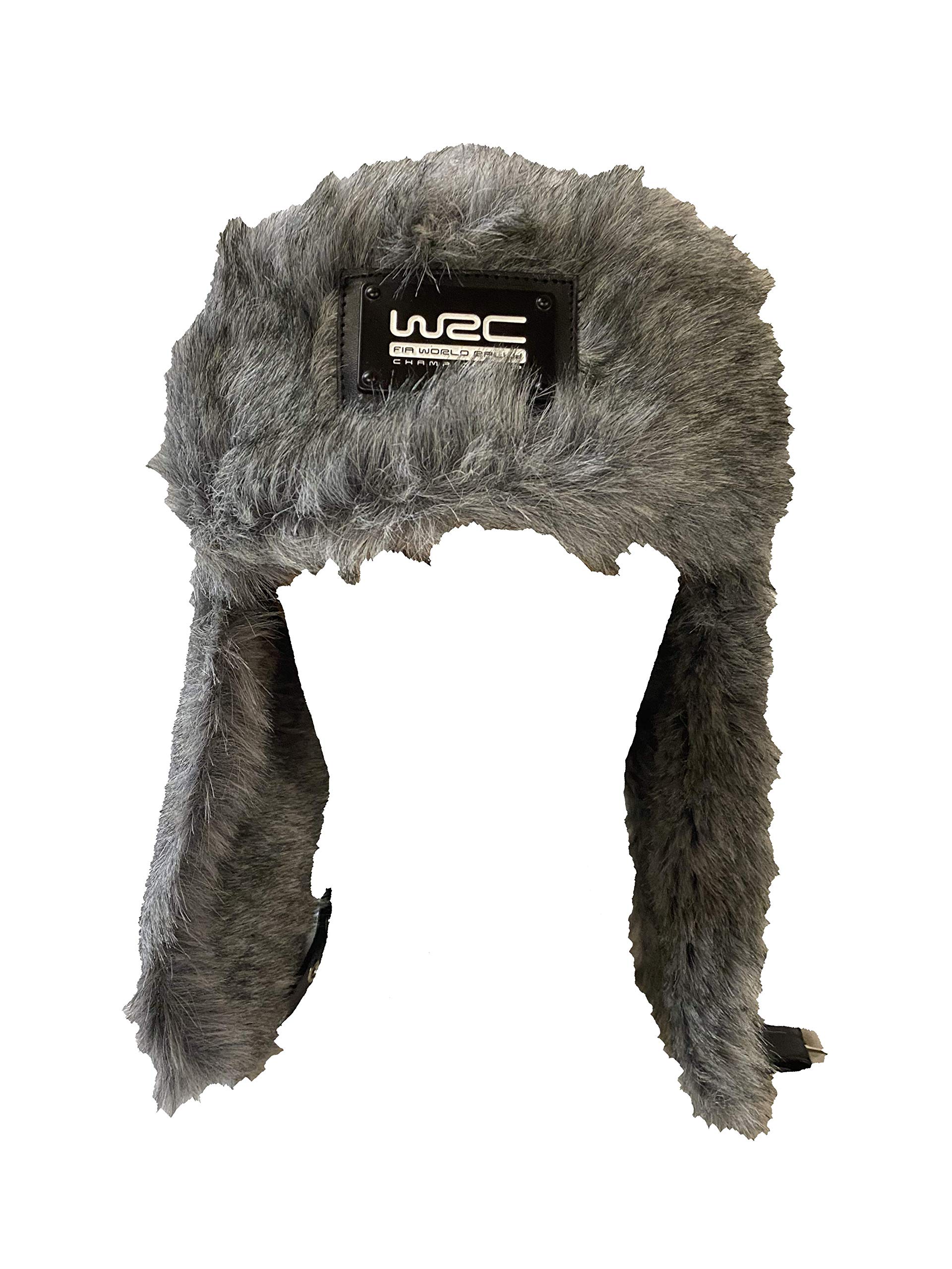 WRC Grey Fur Hat, Rallye Fell Wollmütze grau, Wintermütze
