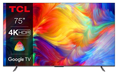 TCL 75P739 75 Zoll Fernseher, 4K HDR, Ultra HD, Smart TV Powered by Google TV, Rahmenloses Design (Dolby Vision & Atmos, Freihändige Sprachsteuerung, Kompatibel mit Google Assistant & Alexa)