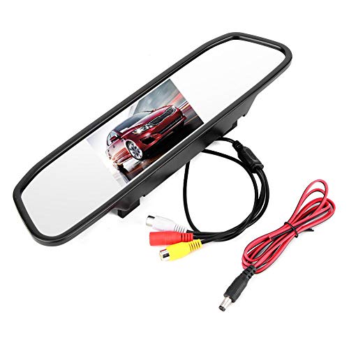 Rückspiegelmonitor, 4,3-Zoll-Auto-Monitor Rückfahrmonitor HD TFT-LCD-Bildschirm 2 Kanäle Videoeingang