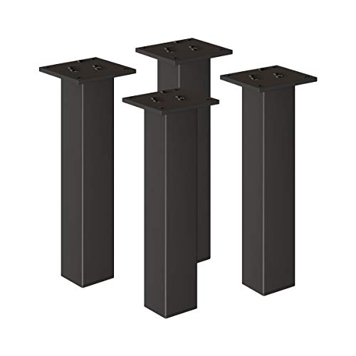 sossai® Exklusiv - Aluminium Möbelfüße | E4MF-N | 4er Set | Höhe: 400mm | Farbe: Schwarz