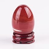 Natürlicher roter Achat Yoni Ei-Set Undrill Kristall Stein Massageball für Frauen Kegel Übung, 45 x 30 mm