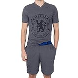 Chelsea FC - Herren Schlafanzug-Shorty - Offizielles Merchandise - Geschenk für Fußballfans - Grau - S