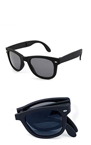 NIUASH Sonnenbrille polarisiert Faltbare Sonnenbrille mit Box Vintage Classic Sonnenbrille Men Travel Bunte UV400 Lunette De Soleil Femme