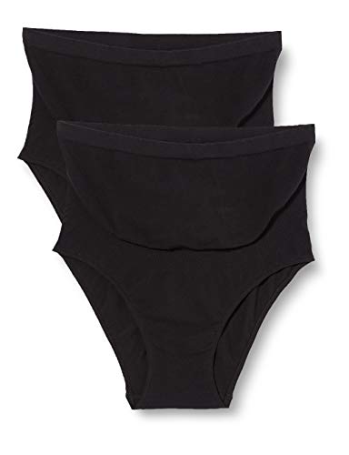 MAMALICIOUS Damen MLHEAL ORG.Baumwolle Panties 2PACK O.A.NOOS Unterwäsche, Black/Pack:Black, S/M