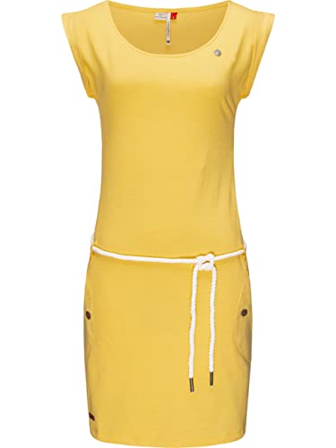 Ragwear Damen Kleid Sommerkleid Baumwollkleid Jersey-Kleid Tag Yellow21 Gr. M
