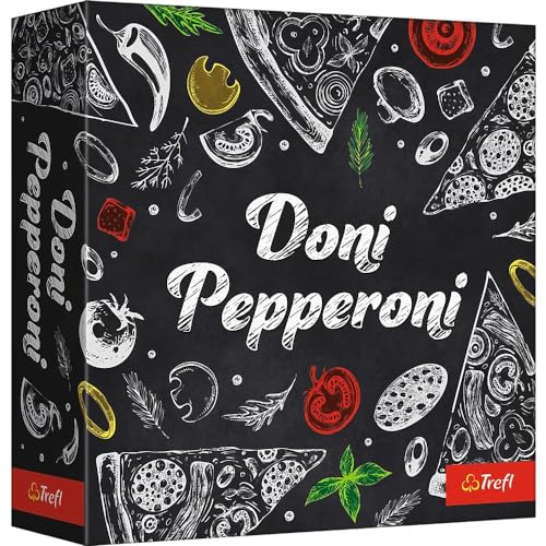Trefl - Doni Pepperoni - Dynamisches Gesellschaftsspiel, Pizza-Karten, Wahrnehmungsspiel, Schnelles Spiel, Einfache Regeln, für Erwachsene und Kinder ab 7 Jahren