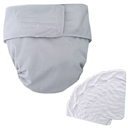 HMLOPX Vier Jahreszeiten Erwachsene Stoffwindeln Waschbar Tasche Windelbezug Verstellbar Wiederverwendbar Für Senioren Männer Frauen (Farbe: Grau, Größe: S-S)