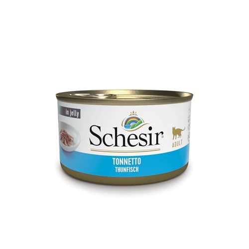 Schesir Cat Jelly Thunfisch, Katzenfutter nass in Gelee, 24 Dosen x 85 g, 2.04 kg