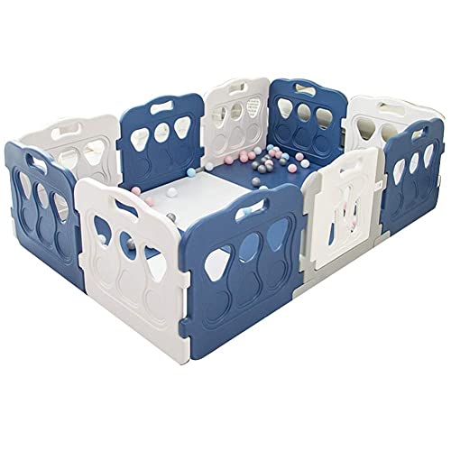 MFLASMF Baby Laufstall Verstellbarer Indoor Kinderspielzeug Kleinkind Spielzaun, 4 Größen (Farbe: Blau, Größe: 10 Stück - 196x133x60cm)
