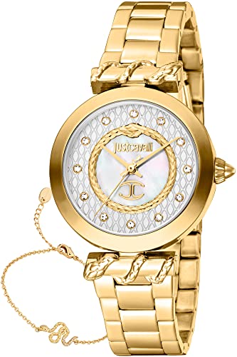 Just Cavalli Damen Analog Quarz Uhr mit Edelstahl Armband JC1L257M0025