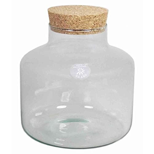 INNA-Glas Glasbehälter DOGAN, Korkdeckel, Zylinder - Rund, klar, 21,5cm, Ø 21cm - Glasgefäß - Aufbewahrungsglas