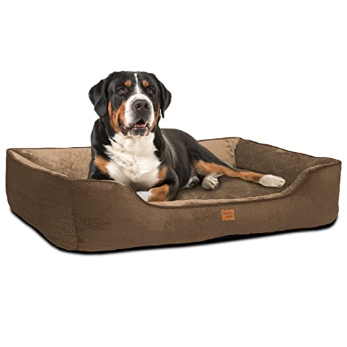 ib style® Happy Milo Hundebett | Körbchen für Hunde & Katzen | mit Reißverschluss | Größe: XL | Braun